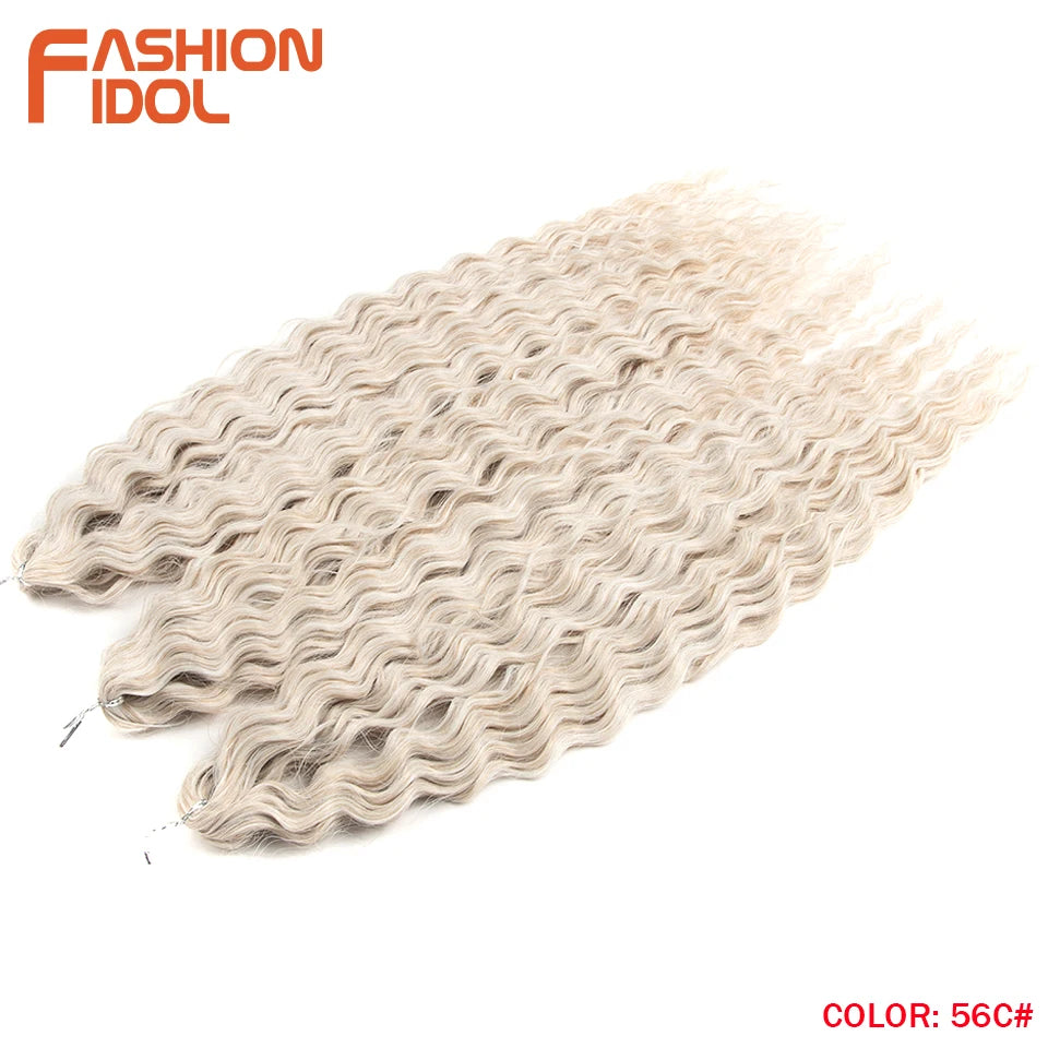 Idol 300g 22 Inch Ariel Curl Hair Water Wave Twist Crochet Synthetic Ombre Rainbow Color Braiding