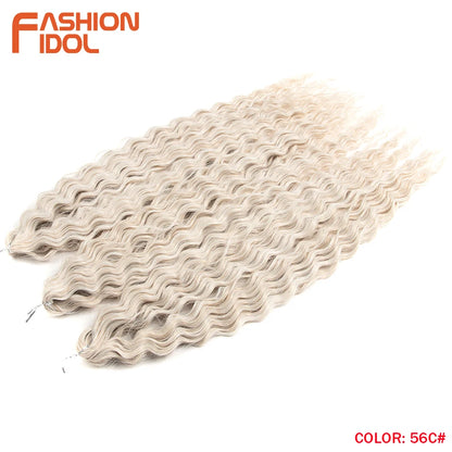 Idol 300g 22 Inch Ariel Curl Hair Water Wave Twist Crochet Synthetic Ombre Rainbow Color Braiding
