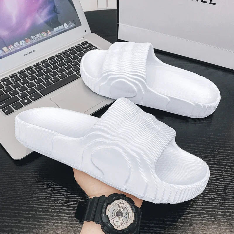 Soft Home Slippers Couple Summer Indoor Skid Proof Bathroom Sandals Hotel Solid Color Men Women Flip