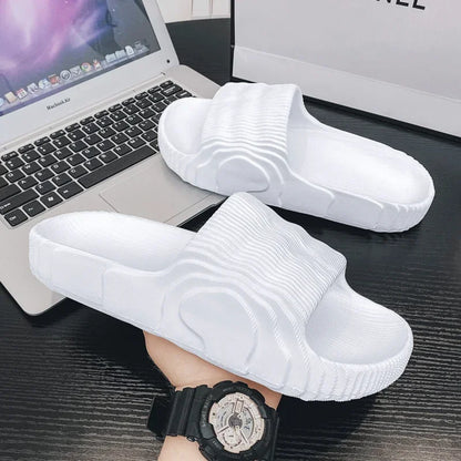 Soft Home Slippers Couple Summer Indoor Skid Proof Bathroom Sandals Hotel Solid Color Men Women Flip
