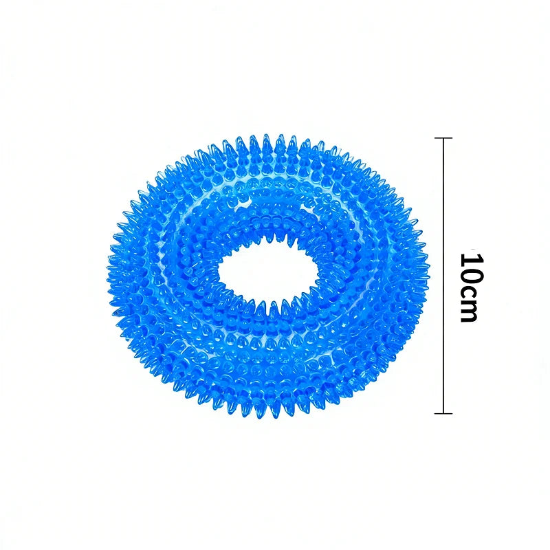 Squeaky Dog Chew Ring Toy – Bite-Resistant Teeth Cleaner