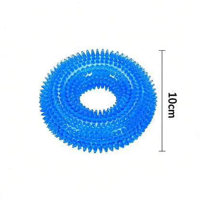 Squeaky Dog Chew Ring Toy – Bite-Resistant Teeth Cleaner