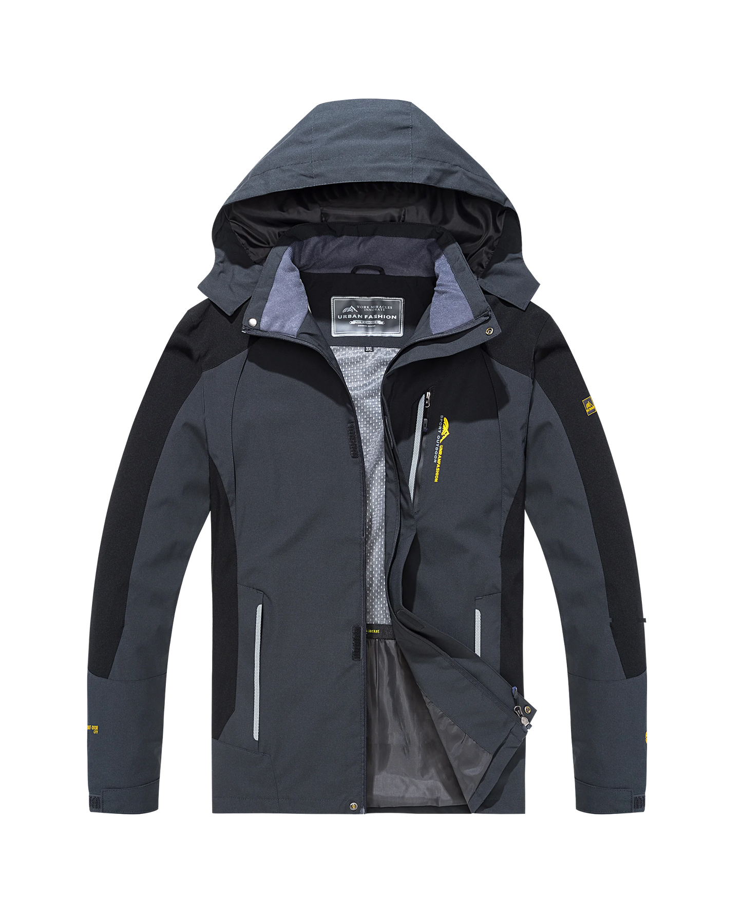 Men's Waterproof Hiking Jacket Plus Size Windproof Windbreaker