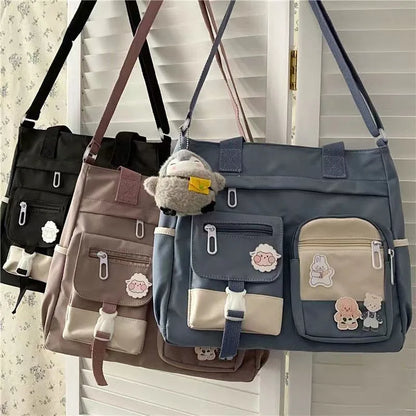 Canvas Crossbody Tote Bag for Women – Cute Shoulder Messenger Bag