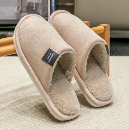 Trend Winter Couple Indoor Non-Slip Men Women Flip Flops Warm Slippers Home Slides Casual Bedroom