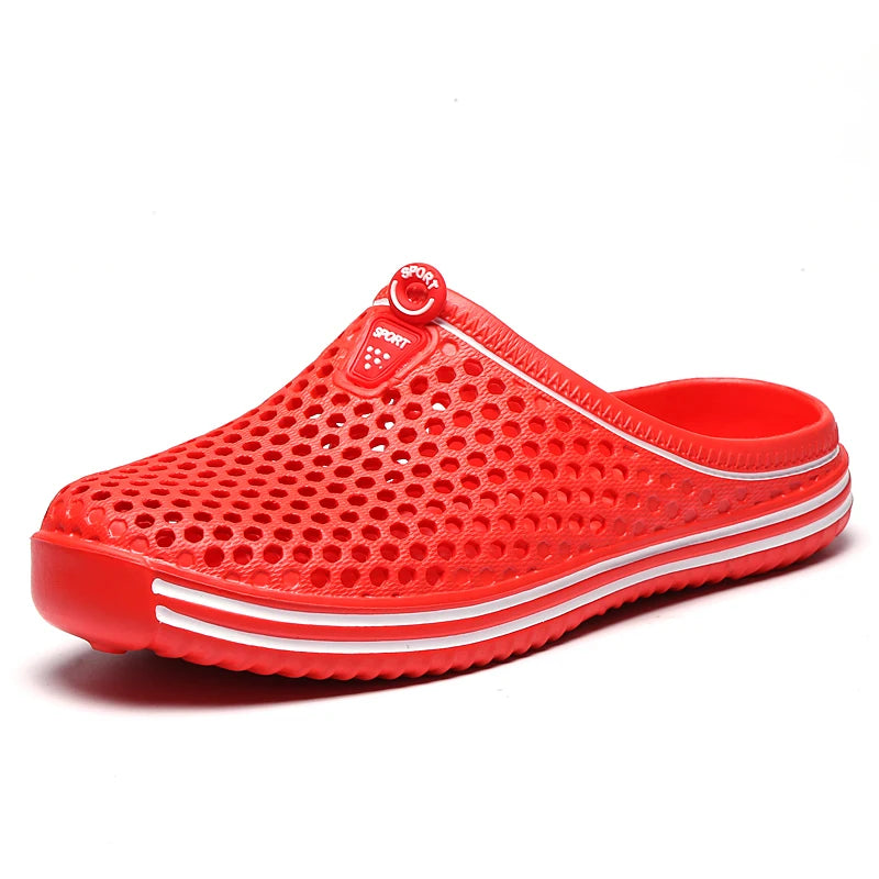 Hollow-Out Beach Clogs – Unisex Non-Slip Sandals Sizes 36–45