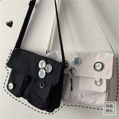Canvas Crossbody Messenger Bag – Large Capacity Shoulder Bag