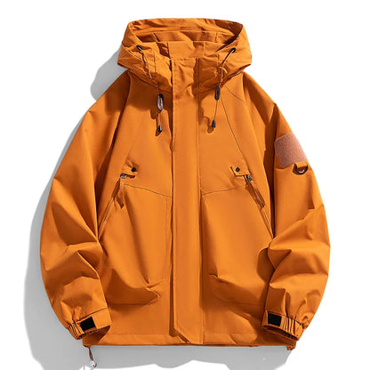 Men's Cargo Hooded Windbreaker Jacket – Waterproof Loose Fit