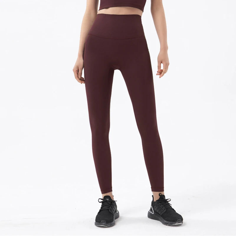 Women's Nylon Yoga Pants – Gym Leggings with Elastic Waist