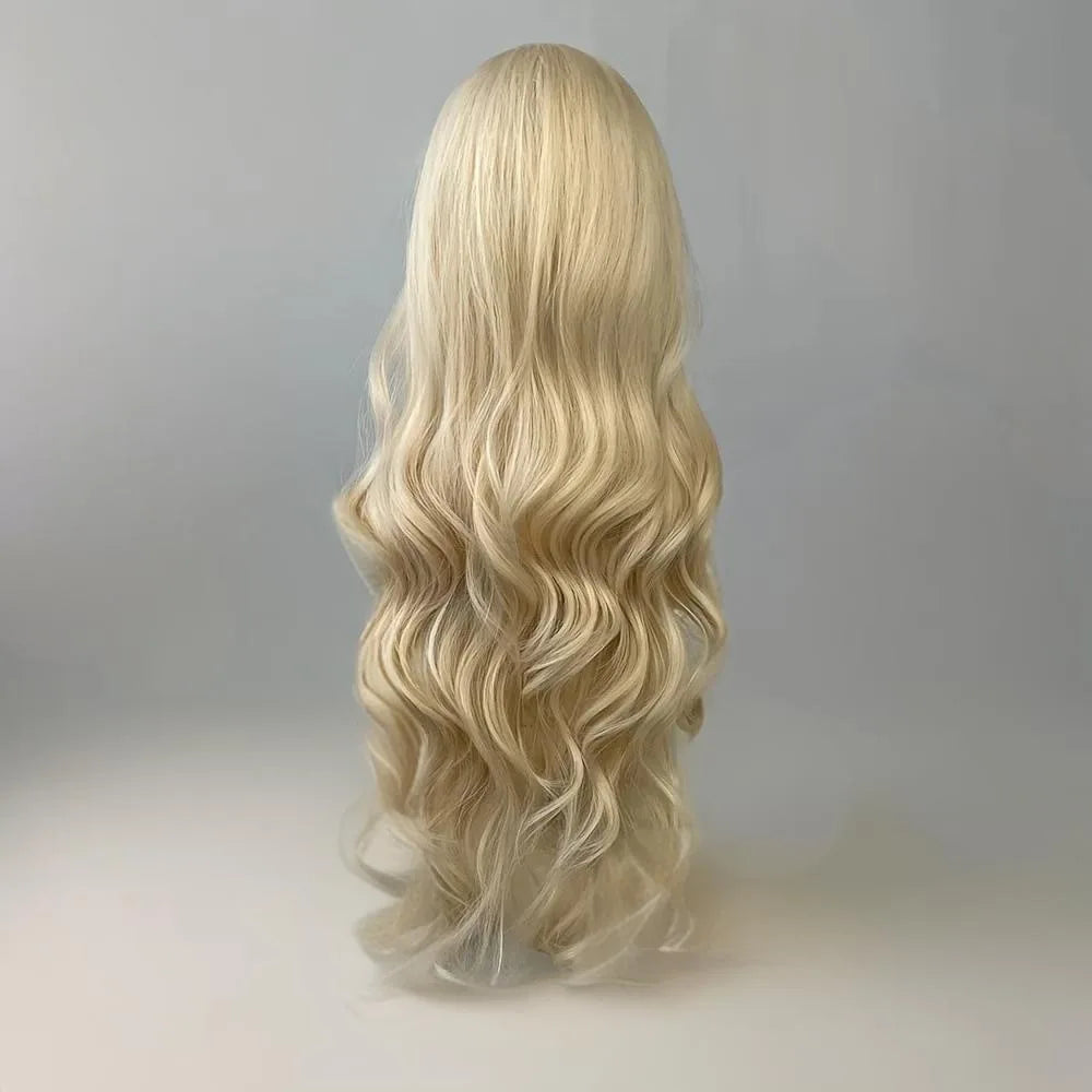 Golden Curly Synthetic Wig Long Hair Party Halloween Cosplay
