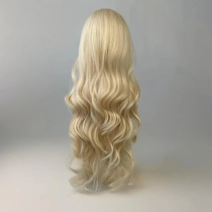Golden Curly Synthetic Wig Long Hair Party Halloween Cosplay