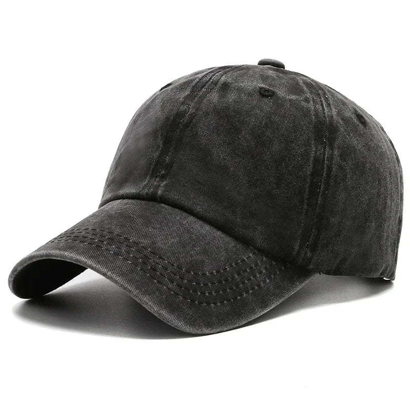 Cotton Baseball Cap – Vintage Washed Snapback Hat Unisex