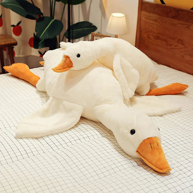 Giant White Goose Plush Pillow Toy – Soft Stuffed Animal Doll