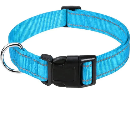 Reflective Dog Collar – Adjustable Nylon Safety Collar for Dogs