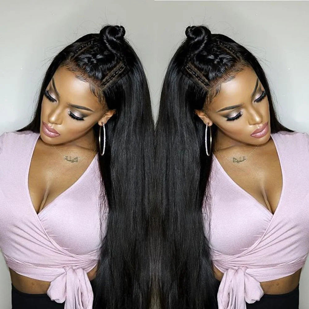Bone Straight Lace Front Wig – Brazilian Human Hair, 250% Density, 13x4 & 13x6 HD Lace