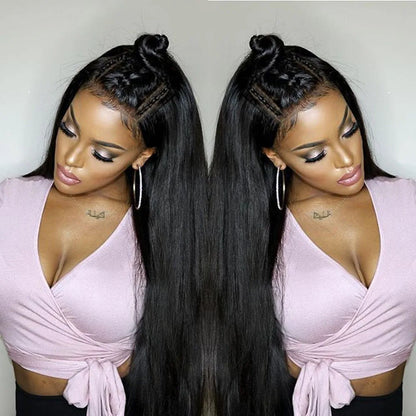 Bone Straight Lace Front Wig – Brazilian Human Hair, 250% Density, 13x4 & 13x6 HD Lace