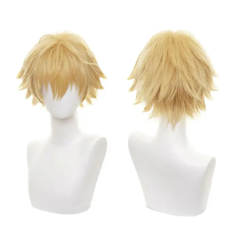 Blonde Short Spiky Synthetic Cosplay Wig – Heat Resistant, Anime & Halloween