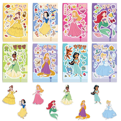 Disney Princess Make-a-Face DIY Sticker Sheets – 8, 16 or 24 Pack