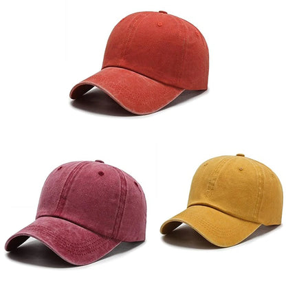 Baseball Cap – Solid Washed Cotton Dad Hat for Men & Women
