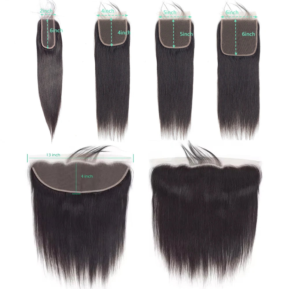 Straight Human Hair Lace Closure & Frontal - Remy Hair