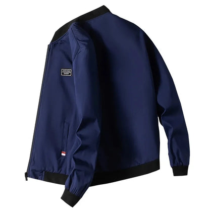 Men's Casual Zip-Up Jacket – Lightweight Windproof Coat