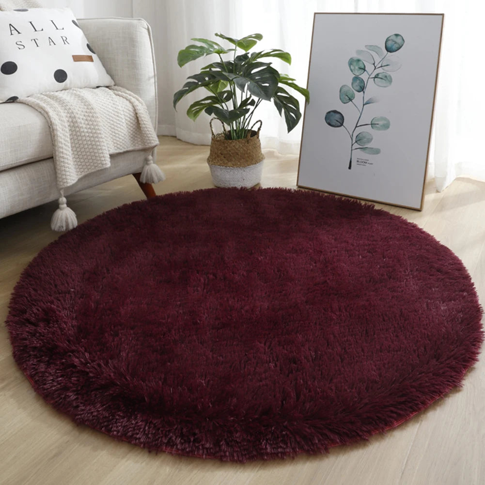 Round Shaggy Rug – Super Soft Fluffy Carpet for Living Room & Bedroom