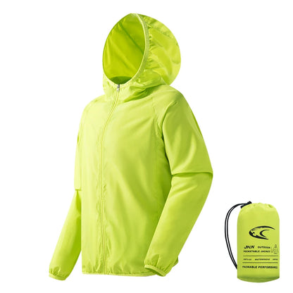 Waterproof Hiking Jacket – Unisex Packable Windbreaker with UV Protection