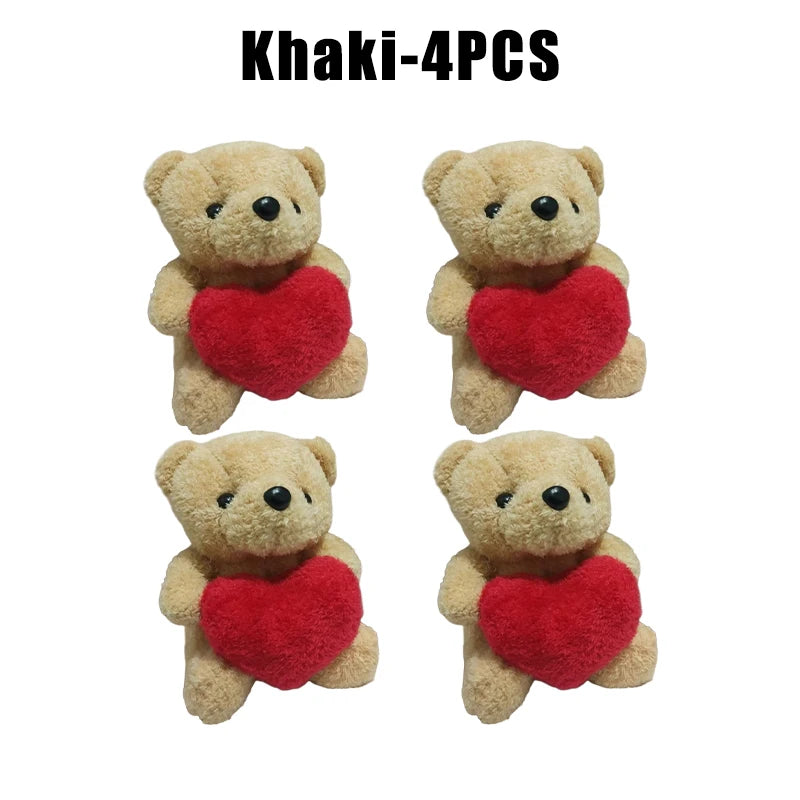 1 3 6pcs 20cm Heart Teddy Bear Plush Cuddly Stuffed Animal Holding Valentine S Day Christmas Gift