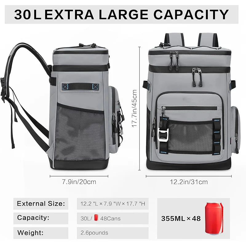 30L Insulated Cooler Backpack – Waterproof & Leak-Proof
