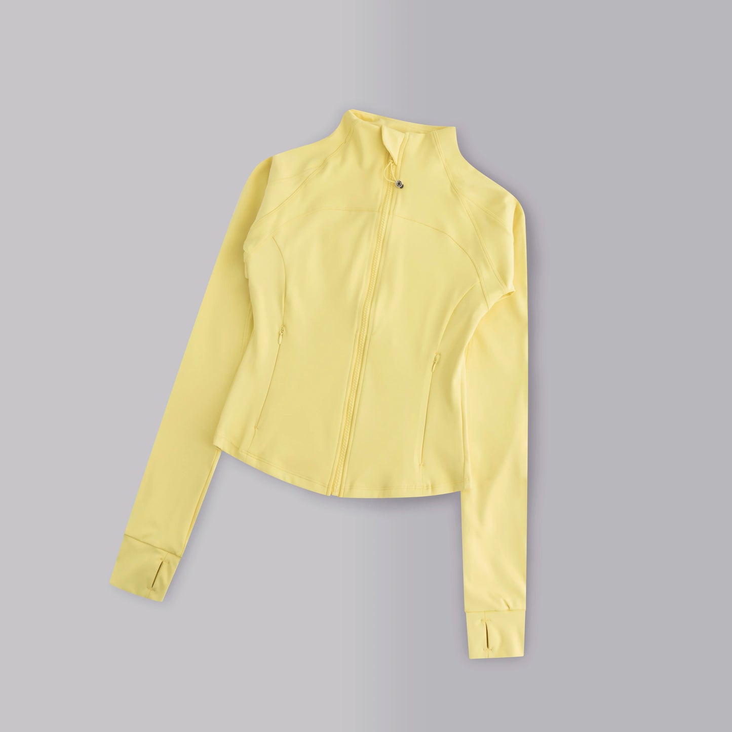 Women's Full-Zip Yoga Running Jacket with Thumbholes – Long Sleeve Gym Top