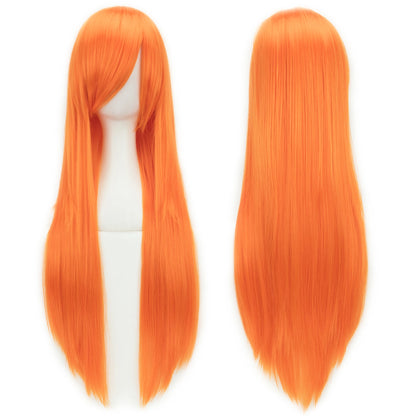Long Straight Cosplay Wig 80cm Synthetic Hair – 36 Colors