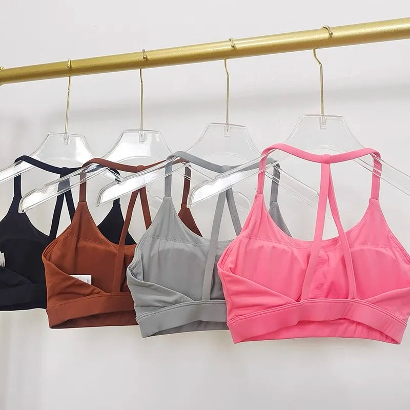 Women's Sports Bra – Open Back Halter Neck Yoga Fitness Bra