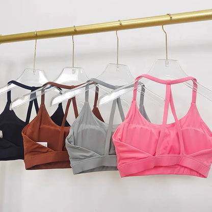 Women's Sports Bra – Open Back Halter Neck Yoga Fitness Bra