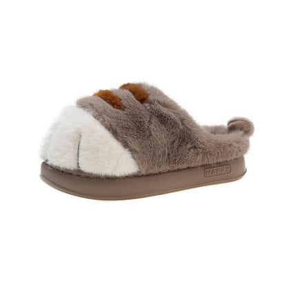Adorable Kitty Claw Slippers Women S Home Shoes Non Slip Furry Mules Female Warm Fluffy Slides