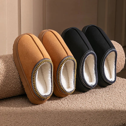 Women S Plush Slippers Winter Warm House Shoes Thick Eva Sole Indoor Outdoor Use Cozy Non-Slip