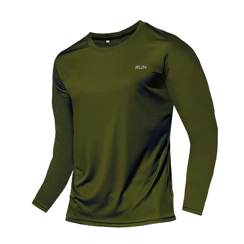 Men's Long Sleeve Quick-Dry Running Shirt for Gym & Sports