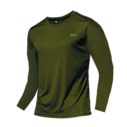 Men's Long Sleeve Quick-Dry Running Shirt for Gym & Sports