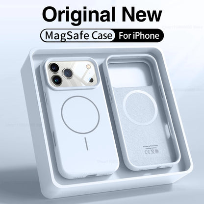 Magnetic Original Liquid Silicone Case Iphone 12 13 14 15 16 17 Pro Max Magsafe Cases Air Phone Back