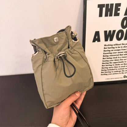 Mini Nylon Crossbody Bag – Drawstring Phone Wallet & Shoulder Purse