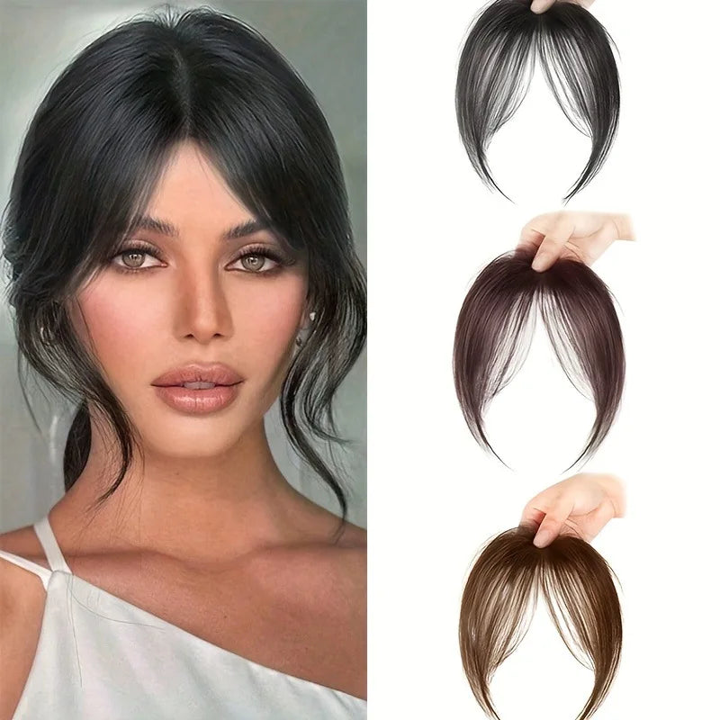 Clip-In Bangs Hair Extension Middle Part Natural Seamless Fringe