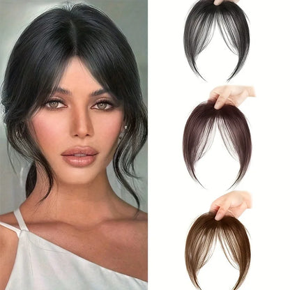 Clip-In Bangs Hair Extension Middle Part Natural Seamless Fringe