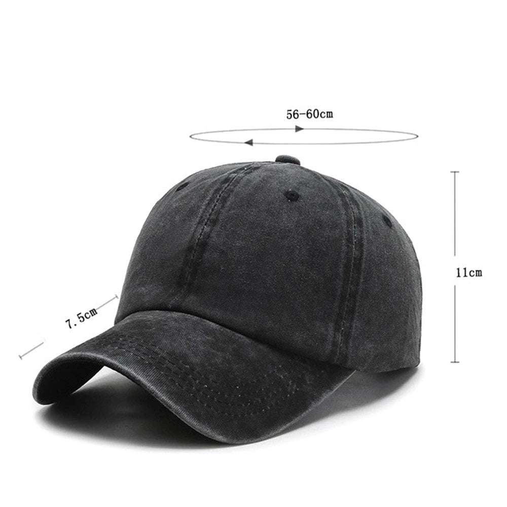 Baseball Cap – Solid Washed Cotton Dad Hat for Men & Women