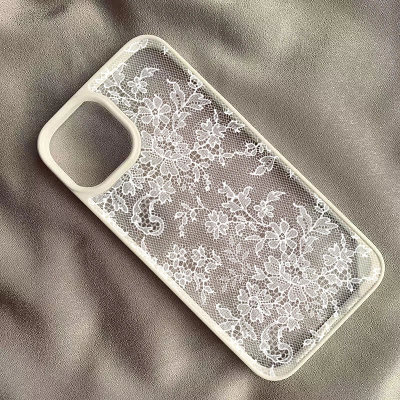 Vintage White Lace Floral Phone Case Iphone 17 16 15 14 11 12 13 Pro Max 16e 17air X Xr Xs 7 8 Plus
