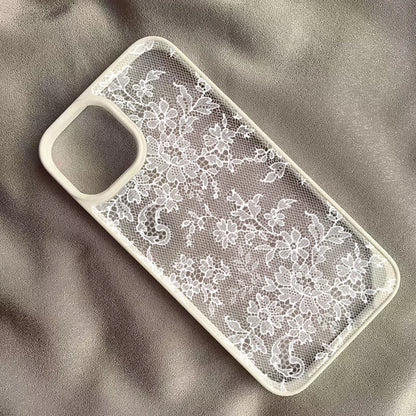 Vintage White Lace Floral Phone Case Iphone 17 16 15 14 11 12 13 Pro Max 16e 17air X Xr Xs 7 8 Plus