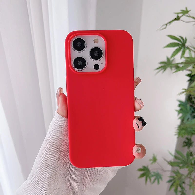 Luxury Candy Color Silicone Soft Case Iphone 16 15 14 13 12 Pro Max Plus Mini Matte Ultra Thin Cover