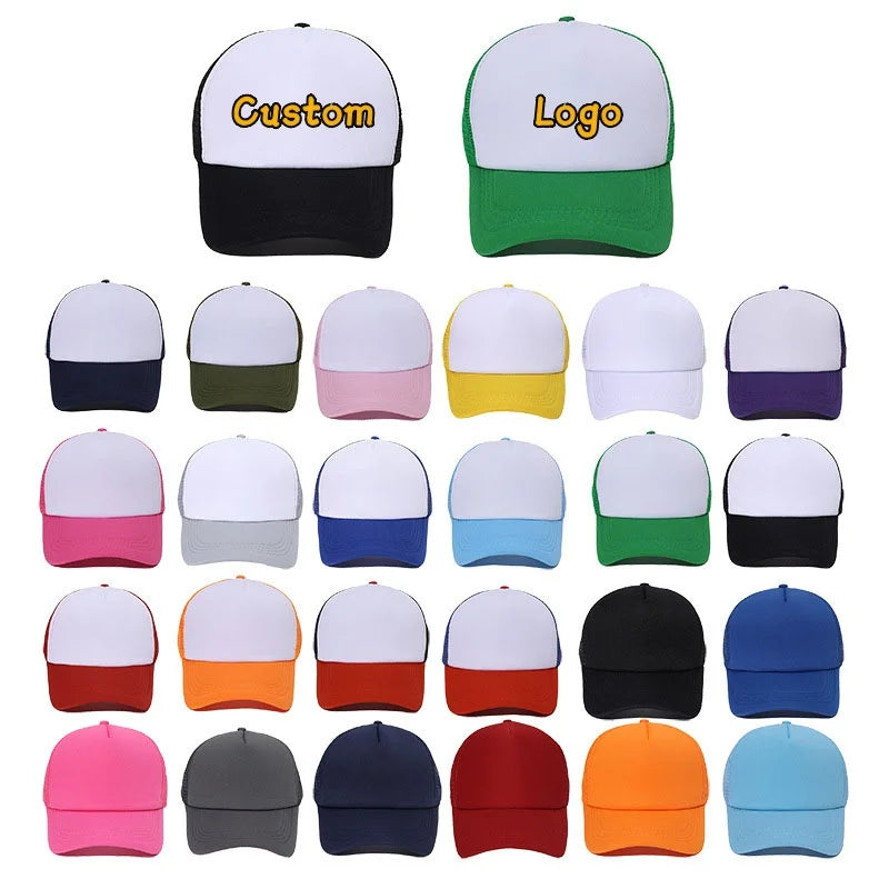 Custom Logo Mesh Trucker Hat – 5-Panel Snapback Baseball Cap for Men & Women