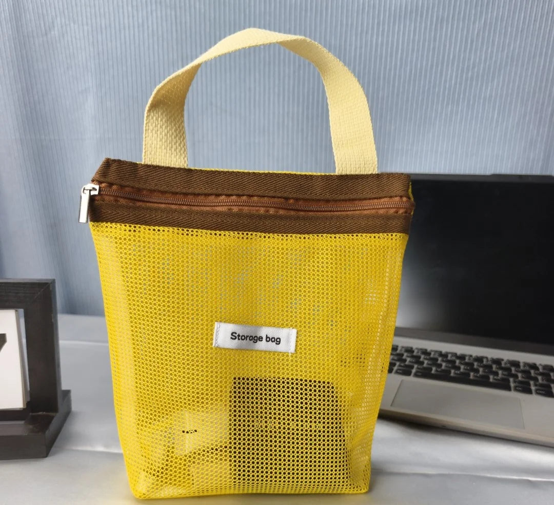 Mesh Tote Bag – Small Colorful Foldable Cosmetic Handbag