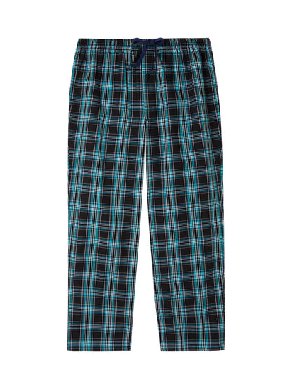 Men's Checked Cotton Pajama Pants with Pockets
