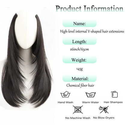 Synthetic Clip-In Hair Extension – Straight Layered, Fluffy