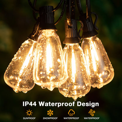 St38 String Lights Outdoor Garland Connectable Shatterproof Waterproof Plastic Led Bulb Dimmable